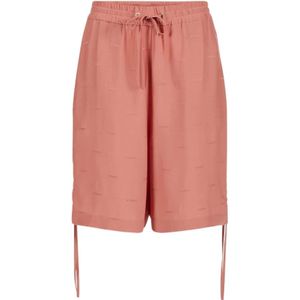 Iceberg, Logo Bermuda Shorts met Gedrapeerd Fit Rood, Dames, Maat:L