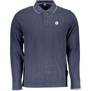 North Sails, Blauw Polo Shirt met Lange Mouwen Blauw, Heren, Maat:XL