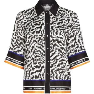 Karl Lagerfeld, Blouses & Shirts, Dames, Veelkleurig, S, Zebra Print Casual Overhemd