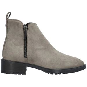 Alpe, Schoenen, Dames, Grijs, 38 EU, Suède, Dames Grijze Casual Suède Enkellaarsjes