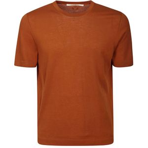Hindustrie, Tops, Heren, Oranje, M, Katoen, Oranje Grafisch T-shirt