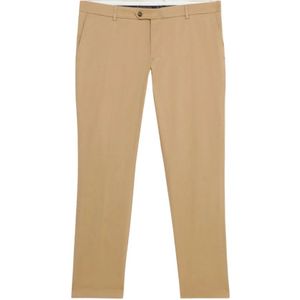 Brooks Brothers, Broeken, Heren, Beige, W46, Katoen, Khaki Slim Fit Double Twisted Cotton Chinos