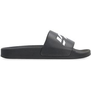 Vetements, Schoenen, Heren, Zwart, 39 EU, Logo Detail Rubber Slides