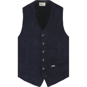 Luis Trenker, Pakken, Heren, Blauw, 4Xl, Ribfluwelen Vest voor Heren