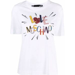 Love Moschino, Tops, Dames, Wit, M, Katoen, T-shirt