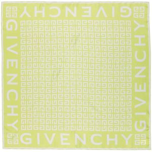 Givenchy, Accessoires, Dames, Groen, ONE Size, Zijden Vierkante Sjaal 4G Print