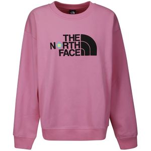 The North Face, Sweatshirts & Hoodies, Heren, Roze, XS, Roze Oversized Logo Sweatshirt Fleece Interieur