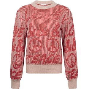 Jane Lushka, Love and Peace Pullover | Rood Melange Rood, Dames, Maat:S
