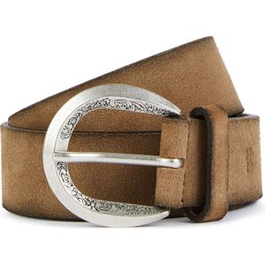 Boggi Milano, Suède Riem met Metalen Tip Beige, Heren, Maat:90 CM