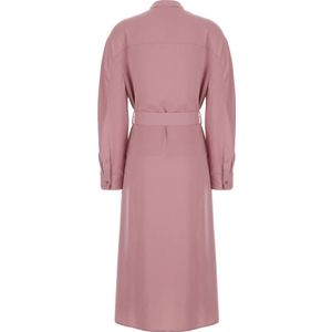 Maison Kitsuné, Kleedjes, Dames, Roze, M, Polyester, Roze Overhemdjurk