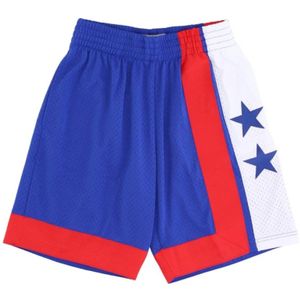 Mitchell & Ness, Basketbal shorts NBA Dark Shorts Hardwood Classics Nejnet Blauw, Heren, Maat:M