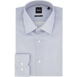 Hugo Boss, Overhemden, Heren, Veelkleurig, L, Katoen, Lichtblauw Slim Fit Business Overhemd