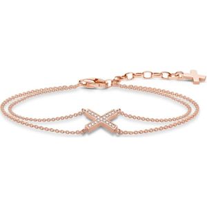 Thomas Sabo, Elegant Kettingarmband met Rosé Zirkonia Geel, Dames, Maat:ONE Size