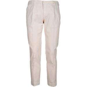 Entre amis, Slim Fit Capri Broek in Boter Katoen Beige, Heren, Maat:W42