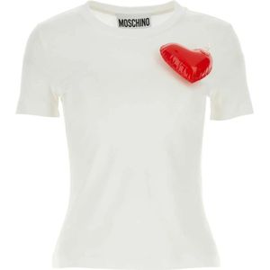 Moschino, Veelzijdig Dames T-Shirt Kostuum Wit, Dames, Maat:M
