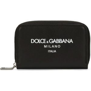 Dolce & Gabbana, Accessoires, Heren, Zwart, ONE Size, Leer, Wallets & Cardholders
