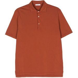 Boglioli, Tops, Heren, Rood, L, Katoen, Klei Oranje Katoenen T-shirt