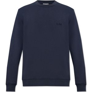 Woolrich, Sweatshirts & Hoodies, Heren, Blauw, XL, Katoen, Sweatshirt met logo