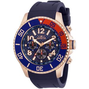 Invicta Watches, Accessoires, Heren, Roze, ONE Size, Pro Diver Kwarts Horloge Blauwe Wijzerplaat