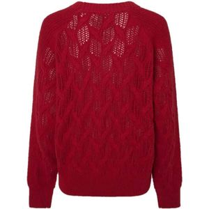 Pepe Jeans, Truien, Dames, Rood, L, Rode Hedra Crew Neck Sweater