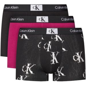 Calvin Klein, Ondergoed, Heren, Veelkleurig, M, Katoen, 3-Pack Stretch Boxers - Multicolor Bedrukt