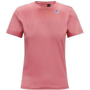 K-Way, Tops, Dames, Roze, S, Katoen, Moderne unisex T-shirt met logo