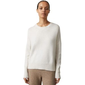 Lisa Yang, Klassieke Beige Trui met Tijdloze Details Wit, Dames, Maat:S