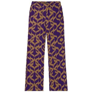 Luisa Cerano, Wijde broek met grafische print Paars, Dames, Maat:M