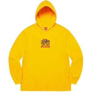 Supreme, Sweatshirts & Hoodies, Heren, Geel, L, Katoen, Draken Hoodie Goud Lange Mouw Top