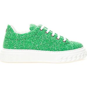 Casadei, Schoenen, Dames, Groen, 37 EU, Leer, Groene Off Road Sneaker Disk