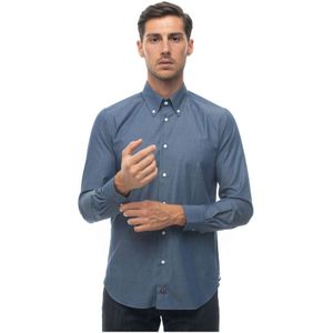 Càrrel, Overhemden, Heren, Blauw, M, Denim, Denim Button-Down Casual Overhemd