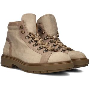 Stefano Lauran, Schoenen, Heren, Beige, 43 EU, Leer, Taupe Veterschoenen Model 1561