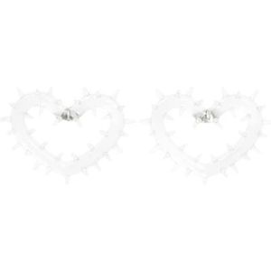 Hugo Kreit, Accessoires, Dames, Wit, ONE Size, Spiky Heart Hoops Oorbellen