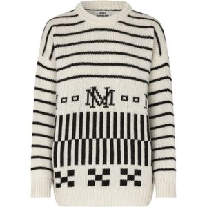 Mads Nørgaard, Truien, Dames, Wit, M, Zwart/Winter Wit Lefty Sweater