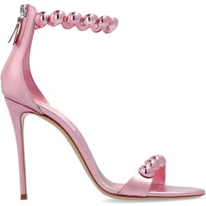 Casadei, Schoenen, Dames, Roze, 37 1/2 EU, Leer, Tropicana Julia sandalen met hak