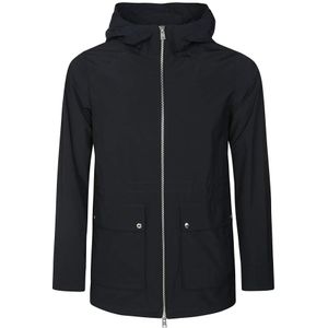 Woolrich, Jassen, Dames, Blauw, S, Blauwe Zomer Hoodie Jas Vrouwen