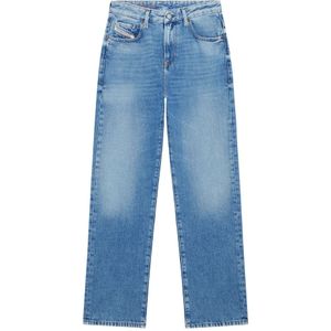 Diesel, Jeans, Dames, Blauw, W32 L34, Katoen, Loose-fit Straight Jeans - Reggy