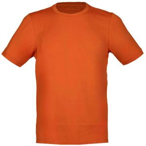 Gran Sasso, Tops, Heren, Oranje, L, Katoen, Vintage Oranje T-shirt met Zijopeningen