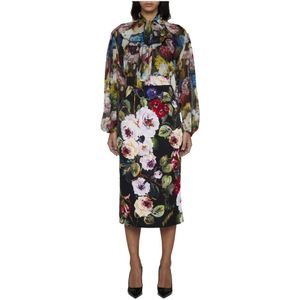 Dolce & Gabbana, Rokken, Dames, Veelkleurig, L, Bloemenkracht Potlood Rokken