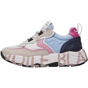 Voile Blanche, Schoenen, Dames, Wit, 36 EU, Suède, Suede and technical fabric sneakers Club 105.