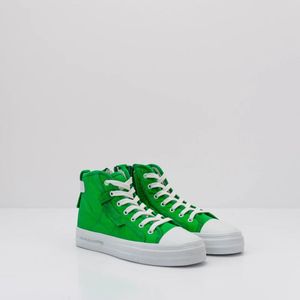 Kennel & Schmenger, Schoenen, Dames, Groen, 39 EU, Leer, Groen en witte hoge sneaker