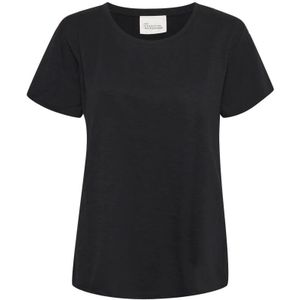 My Essential Wardrobe, Tops, Dames, Zwart, XS, Katoen, Biologisch Katoen Zwarte T-Shirt 09