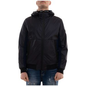 Peuterey, Jassen, Heren, Blauw, XL, Katoen, Dual-Material Bomberjack, 100% Katoen