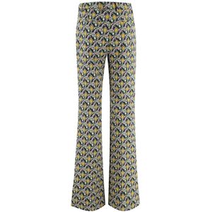 Etro, Broeken, Dames, Veelkleurig, L, Katoen, Slim-fit palazzo broek met stropdas-geïnspireerde print