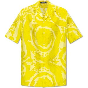 Versace, Shirt met korte mouwen Geel, Heren, Maat:XL