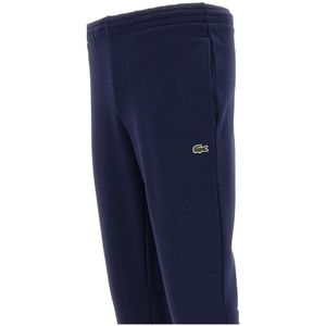 Lacoste, Broeken, Heren, Blauw, S, Katoen, Navy Blauwe Katoenen Joggers