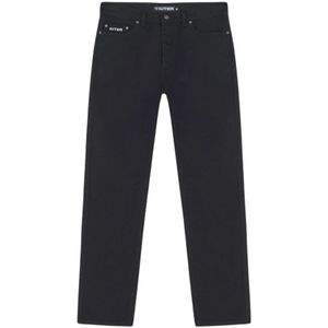 Iuter, Jeans, Heren, Zwart, W31, Denim, Klassieke Zwarte Straight Fit Denim Jeans