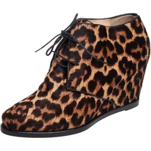 Christian Louboutin Pre-owned, Pre-owned, Dames, Bruin, 38 EU, Tweed, Pre-owned Fabric boots