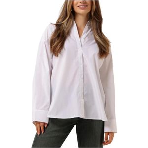 Moss Copenhagen, Blouses & Shirts, Dames, Wit, M/L, Scandinavische Zenika Shirt Elegante Blouse