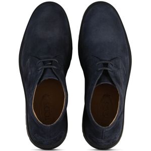 Tod's, Schoenen, Heren, Blauw, 40 EU, Suède, Velours Desert Boots